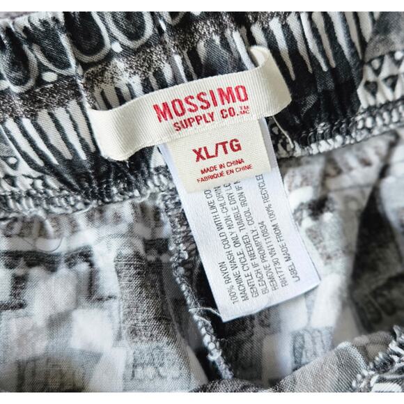 Mossimo Black White and Gray Boho Print Wide Leg Pants sz XL - Picture 2 of 4